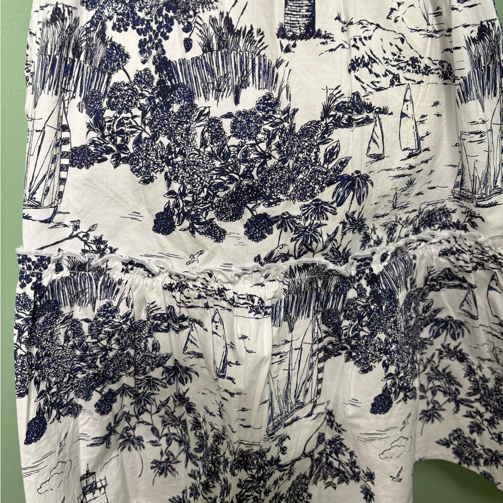 Vineyard Vines Navy and White Scenic Midi Dress XL girls - Picture 4 of 11